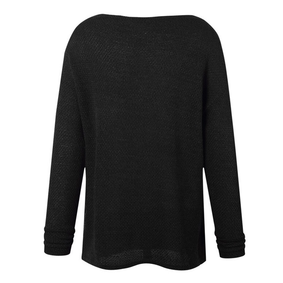 ❗️1 LEFT❗️ Black Oversized Vneck Knit Sweater - Picture 7 of 8